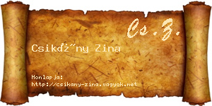 Csikány Zina névjegykártya